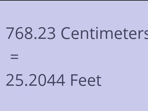 768.23 CM TO FEET