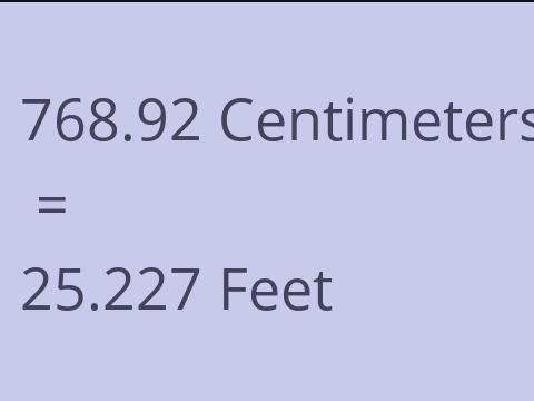 768.92 CM TO FEET