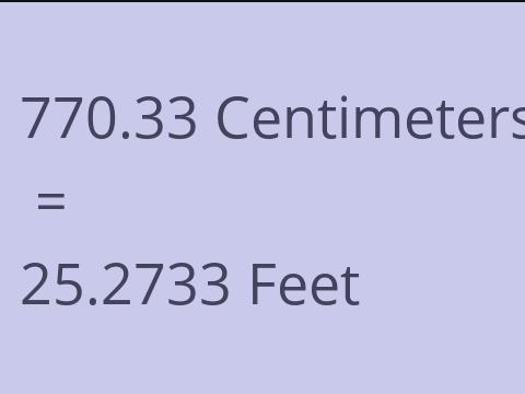 770.33 CM TO FEET