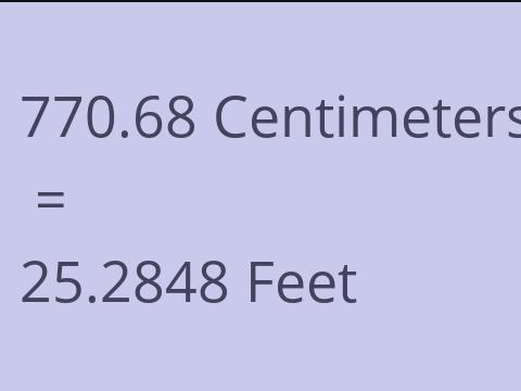 770.68 CM TO FEET