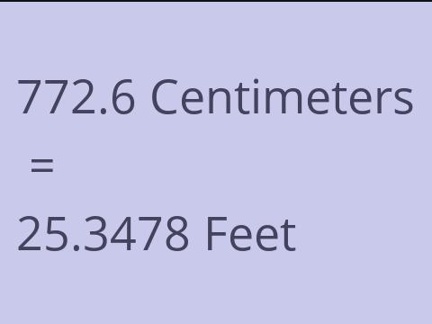 772.6 CM TO FEET