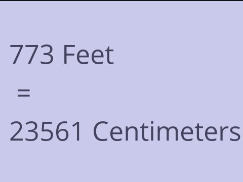 773 FEET TO CM