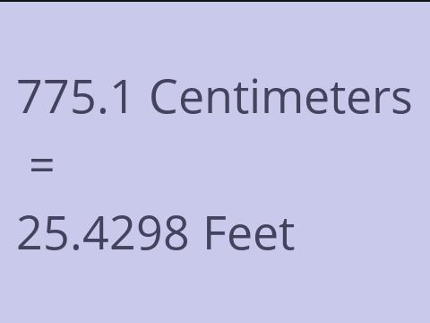 775.1 CM TO FEET