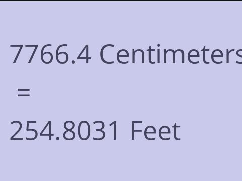 7766.4 CM TO FEET
