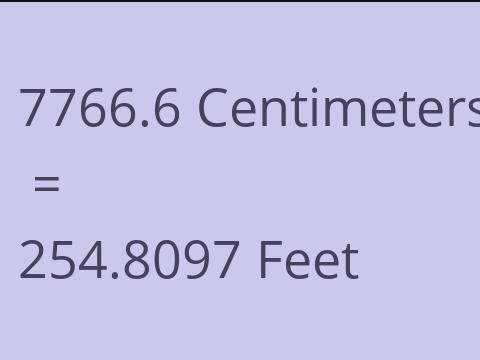 7766.6 CM TO FEET