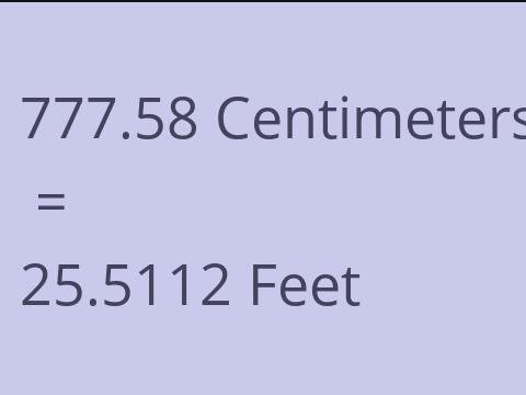 777.58 CM TO FEET