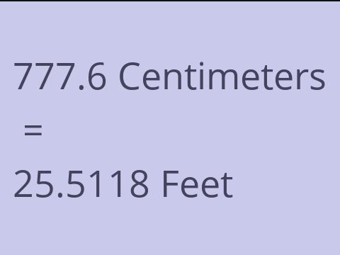 777.6 CM TO FEET