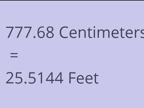 777.68 CM TO FEET