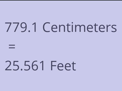 779.1 CM TO FEET