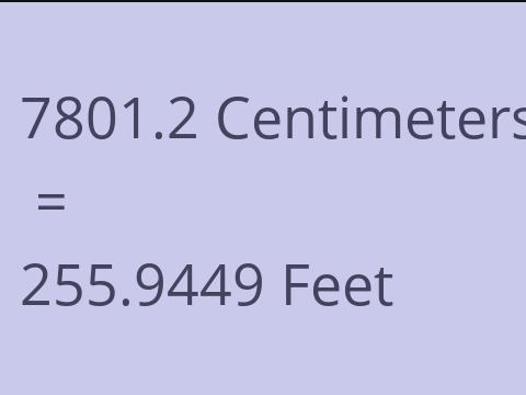 7801.2 CM TO FEET