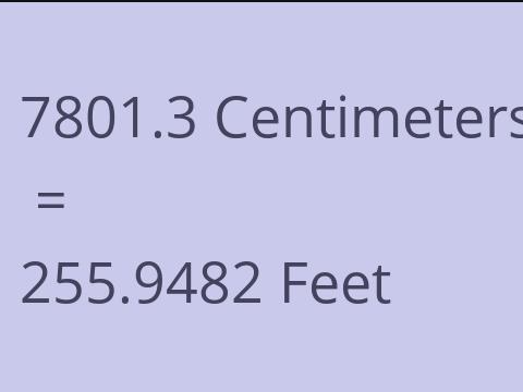 7801.3 CM TO FEET