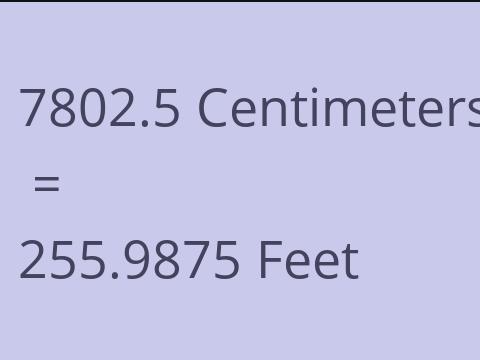 7802.5 CM TO FEET