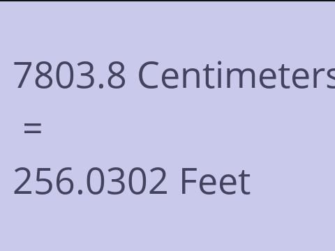7803.8 CM TO FEET
