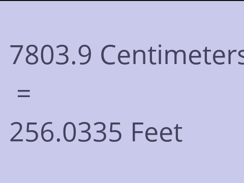 7803.9 CM TO FEET
