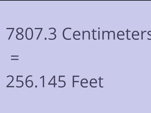 7807.3 CM TO FEET
