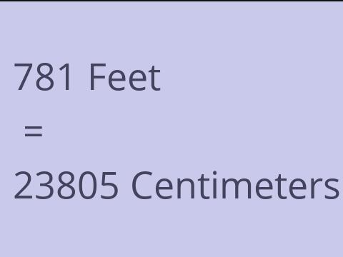 781 FEET TO CM