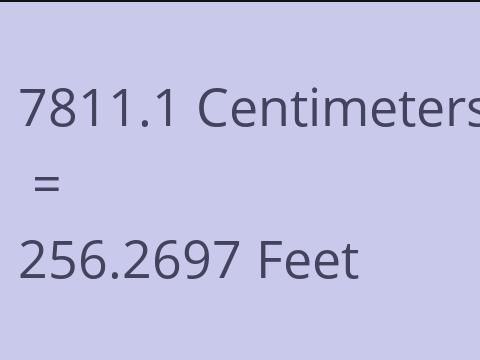 7811.1 CM TO FEET