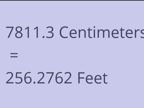 7811.3 CM TO FEET