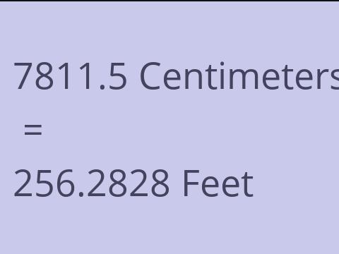 7811.5 CM TO FEET