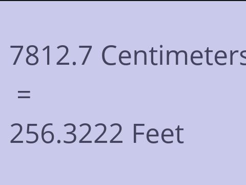 7812.7 CM TO FEET