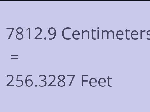 7812.9 CM TO FEET