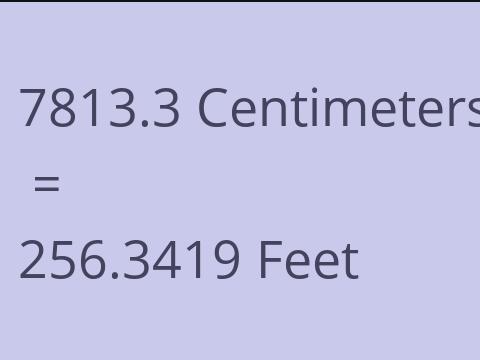 7813.3 CM TO FEET