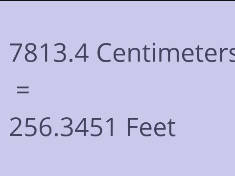 7813.4 CM TO FEET