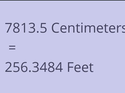 7813.5 CM TO FEET