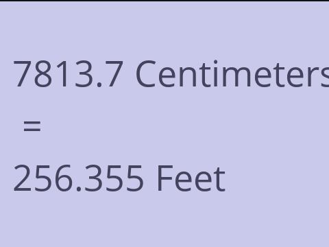 7813.7 CM TO FEET