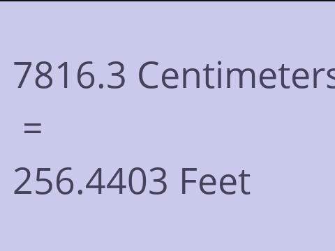 7816.3 CM TO FEET