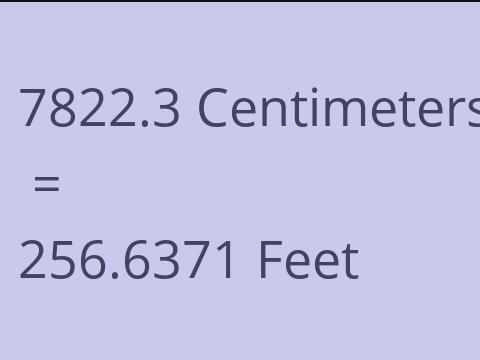 7822.3 CM TO FEET