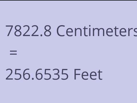 7822.8 CM TO FEET