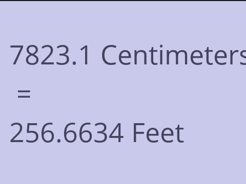 7823.1 CM TO FEET
