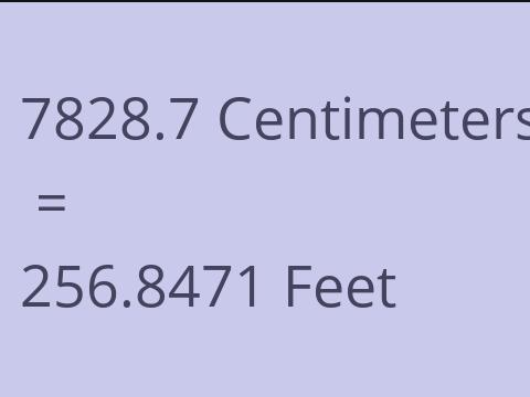 7828.7 CM TO FEET