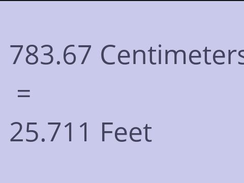 783.67 CM TO FEET