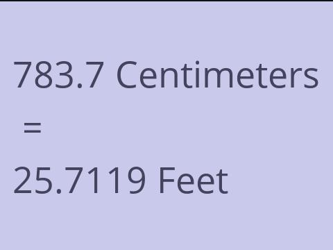 783.7 CM TO FEET