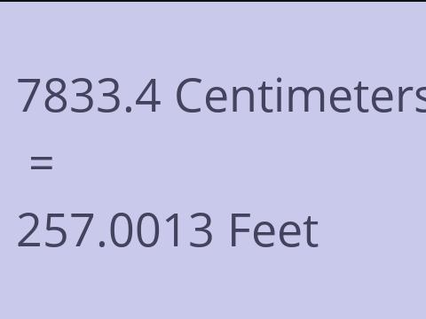 7833.4 CM TO FEET