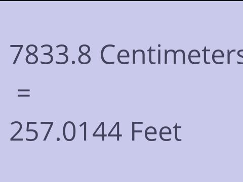 7833.8 CM TO FEET