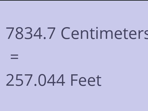 7834.7 CM TO FEET