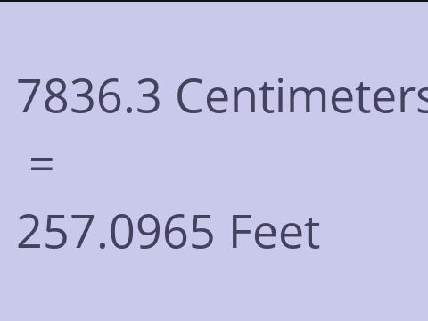 7836.3 CM TO FEET