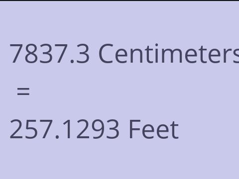 7837.3 CM TO FEET