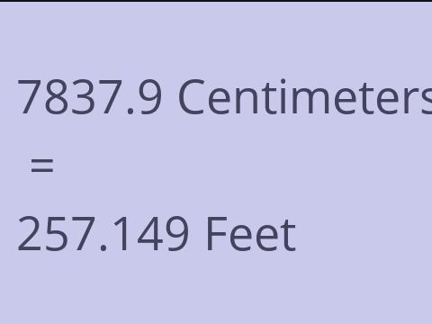 7837.9 CM TO FEET