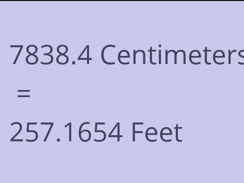 7838.4 CM TO FEET
