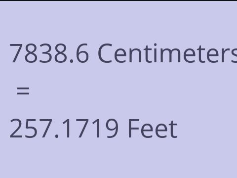 7838.6 CM TO FEET