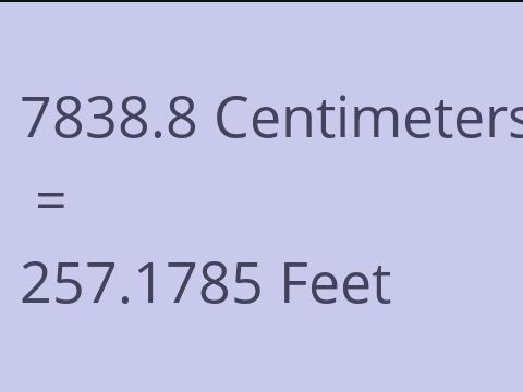 7838.8 CM TO FEET