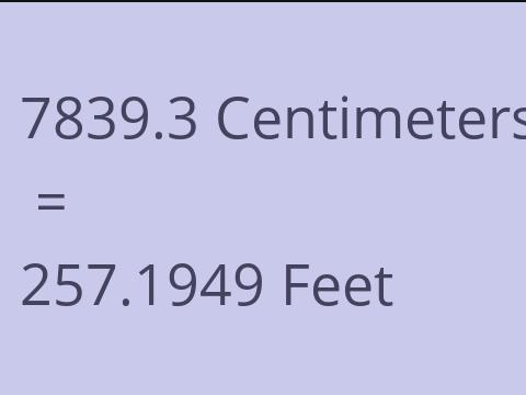 7839.3 CM TO FEET