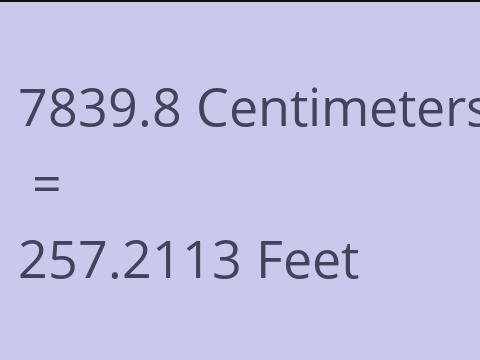 7839.8 CM TO FEET