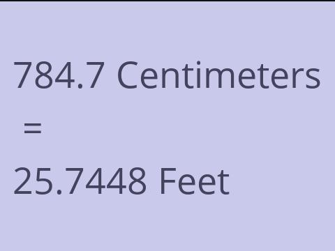 784.7 CM TO FEET