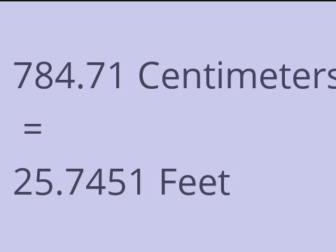 784.71 CM TO FEET