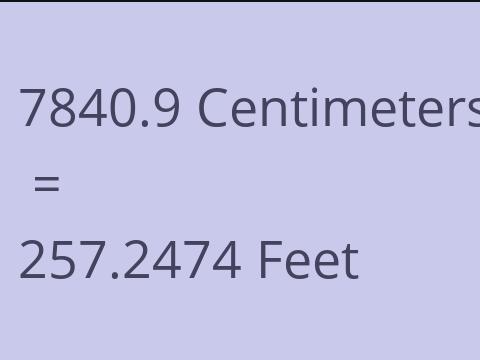 7840.9 CM TO FEET